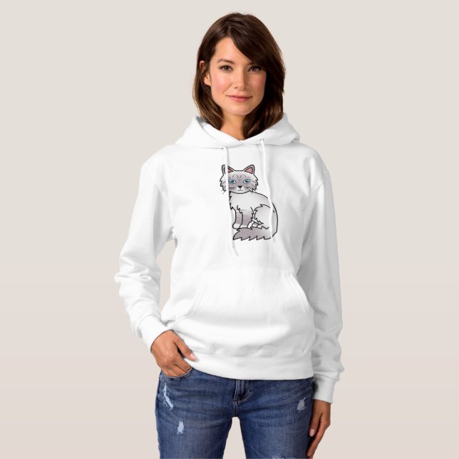 Sudadera Gato de dibujos animados Lila Point Tabby Birman / (Anverso completo)