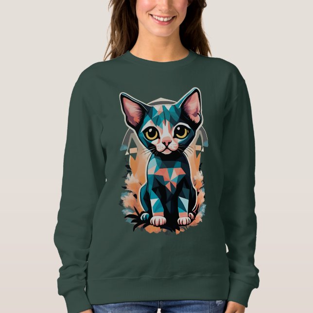 Sudadera Gato de esfinx artístico (Anverso)