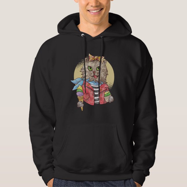 Sudadera Gato de estilo rockabilly (Anverso)