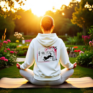 Sudadera Gato de fútbol con cerezos iluminados por la luna
