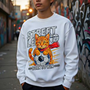 Sudadera Gato de Fútbol Leyenda Callejera Regalo Divertido 