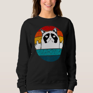 Sudadera Gato de gato negro vintage estilo retro estilo gat