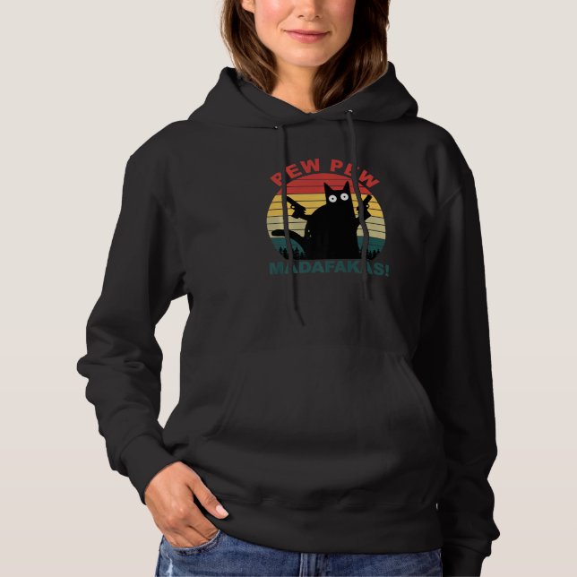 Sudadera Gato de gatos Pew Pew Madafakas (Anverso)