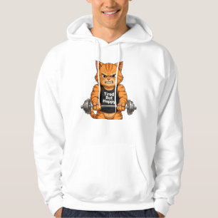 Sudadera Gato de gimnasio culturista cansado pero feliz lev