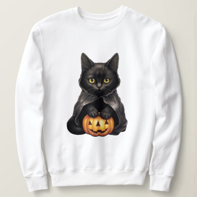 Sudadera Gato de Halloween (Anverso del diseño)