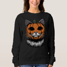 Sudadera Gato de Halloween, cara de calabaza