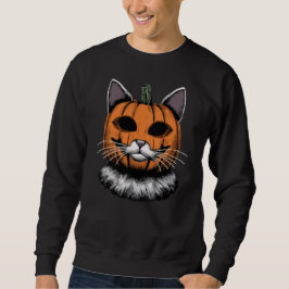 Sudadera Gato de Halloween, cara de calabaza