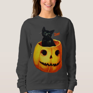 Sudadera Gato de Halloween en calabaza