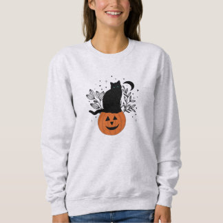 Sudadera Gato de Halloween en Jack'O'Lantern