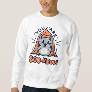 Sudadera Gato De Halloween Eres Boo Meow