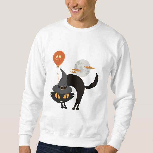 Sudadera Gato de Halloween espumoso (Anverso)