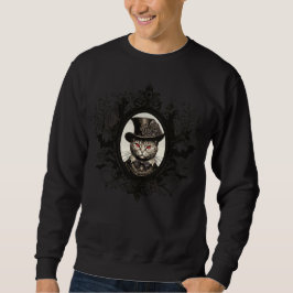 Sudadera Gato de Halloween, gato de vampiro, colmillos de d