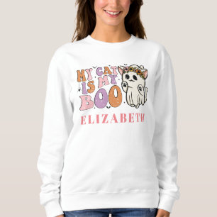 Sudadera Gato de Halloween Mi gato es mi nombre personaliza