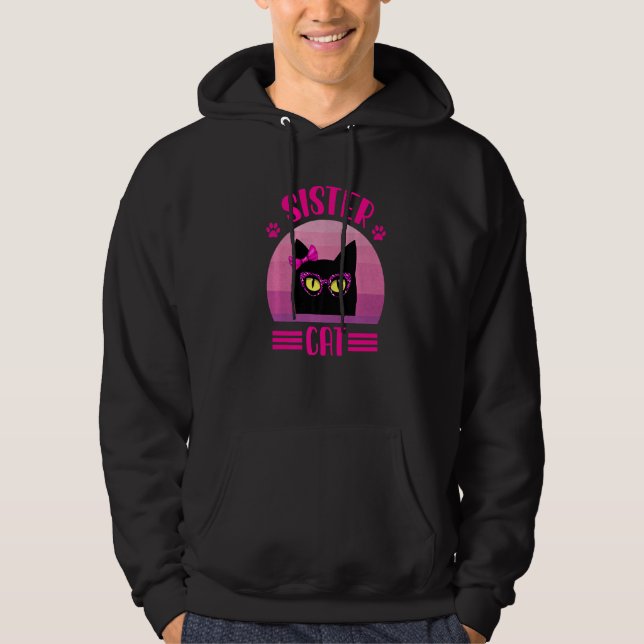 Sudadera Gato De Hermana Retro Con Gafas De Leopardo Rosa G (Anverso)