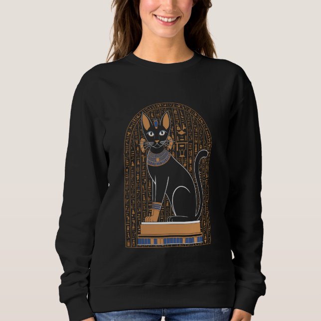Sudadera Gato de la Antigua Egipto jeroglífico para la masa (Anverso)