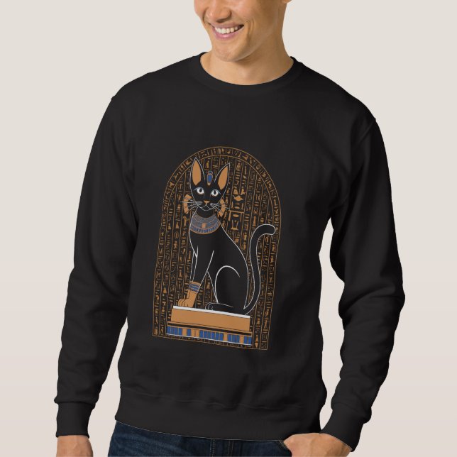 Sudadera Gato de la Antigua Egipto jeroglífico para la masa (Anverso)