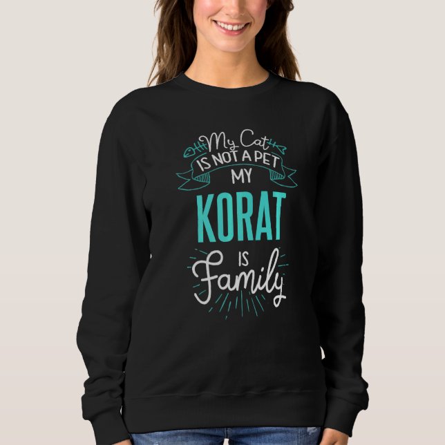 Sudadera Gato de la familia Cute Korat N (Anverso)
