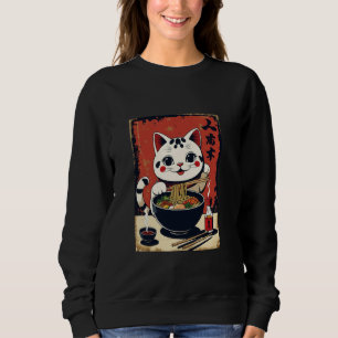 Sudadera Gato de la Suerte Maneki Neko Sopa Ramen Afortunad