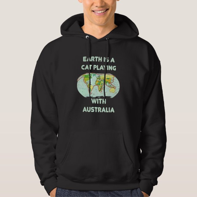 Sudadera Gato de la Tierra Jugando Con Forma De Pelota Aust (Anverso)