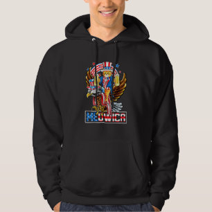 Sudadera Gato De Meowica Montando Águila 4 De Julio Ame Pat