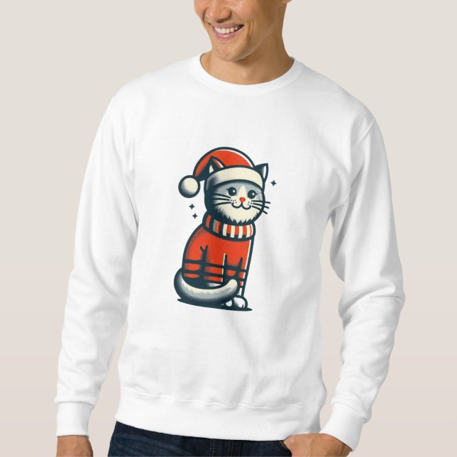 Sudadera Gato de Navidades de corte (Anverso)