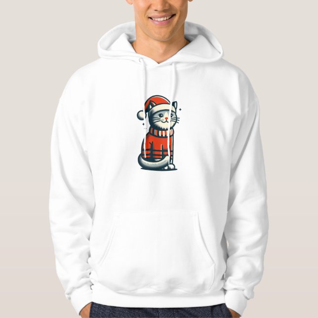 Sudadera Gato de Navidades de corte (Anverso)