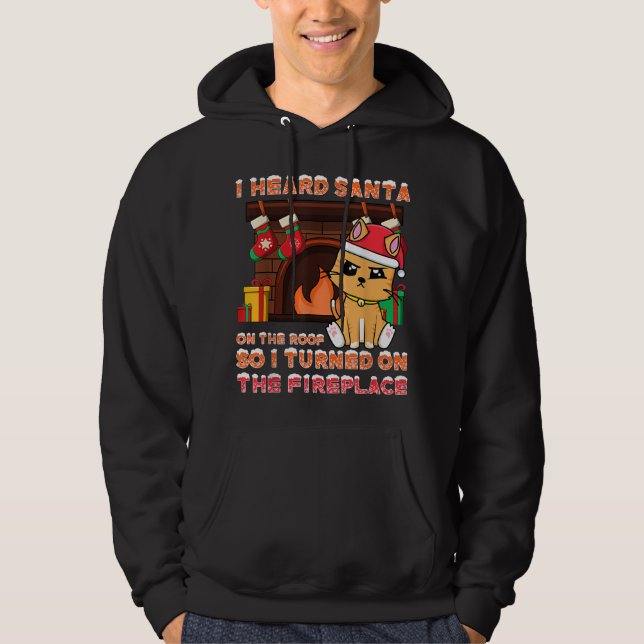 Sudadera Gato de Navidades divertidos odia a Santa Grumpy g (Anverso)