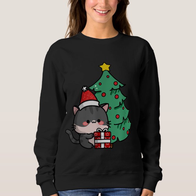 Sudadera Gato de navidades hasta Navidades (Anverso)