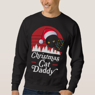 Sudadera Gato de Navidades retro con luces de collar de Nav