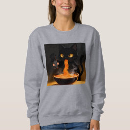 Sudadera Gato de Obsidiana y Ratón Audaz: Festín de Ramen d