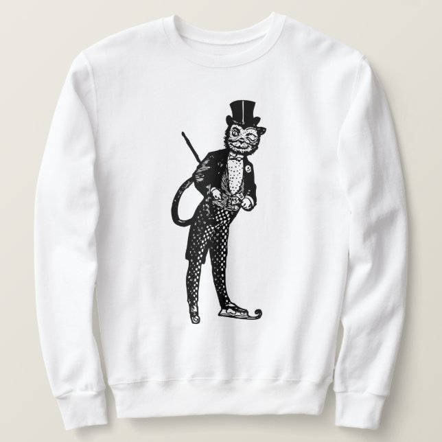 Sudadera Gato de ópera sofisticada de época (Anverso del diseño)