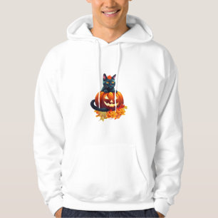Sudadera Gato de otoño, calabaza, diseño gráfico de Hallowe