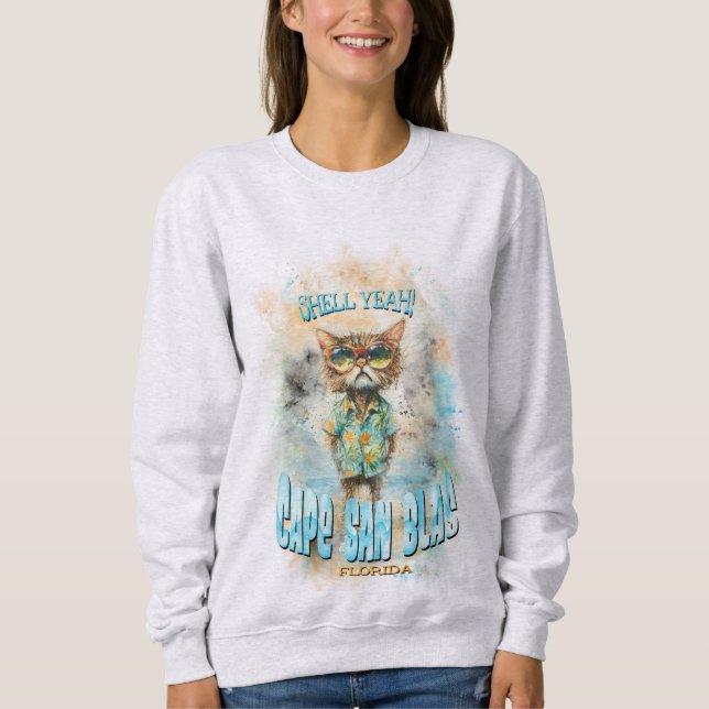 Sudadera Gato de playa de Cape San Blas Florida (Anverso)