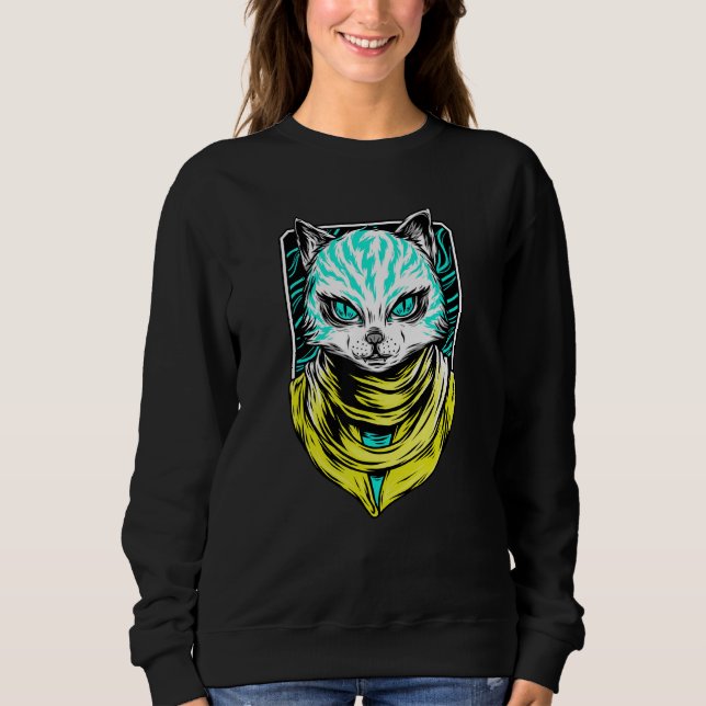 Sudadera Gato de Punk cibernético (Anverso)