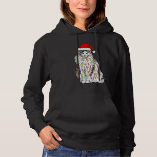 Sudadera Gato de Ragdoll Navidades de Santa Hat Xmas encien