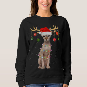 Sudadera Gato de renos Sfinx Santa Hat Navidades de navidad