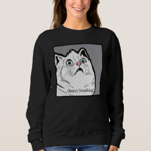 Sudadera Gato de respiración agitada meme animal gordo chon