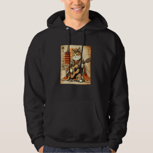 Sudadera Gato de Samurai comparte arte de guitarra guerrero