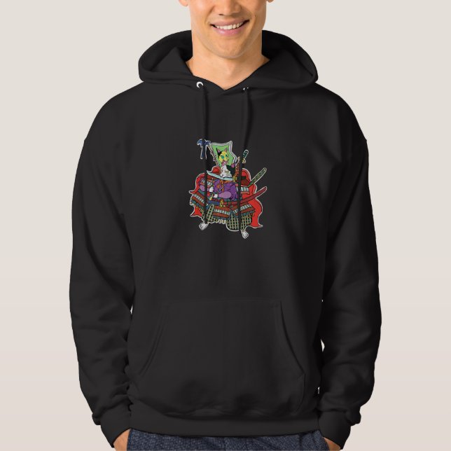 Sudadera Gato de samurai Guay Estilo japonés tradicional (Anverso)