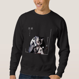 Sudadera Gato de Samurai vintage Guerrero japonés Ninja Cat