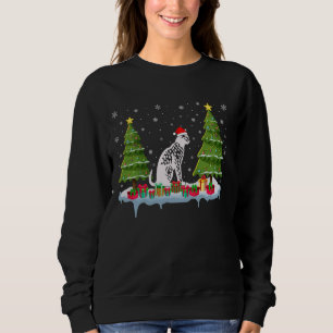 Sudadera Gato de Savannah Navidad Árbol iluminando a hombre