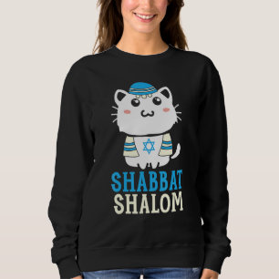 Sudadera Gato de Shabat Shalom Día Santo Judaísmo Yom Kip