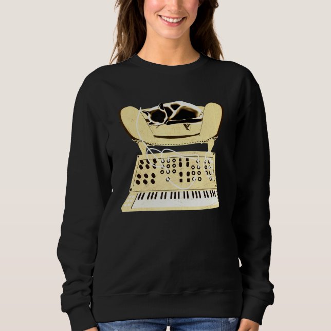 Sudadera Gato de Sintetizador Modular (Anverso)