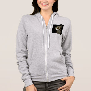 Sudadera Gato De Tabby Con Ojos Verdes Aislados En Negro