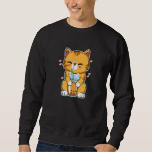 Sudadera Gato de té burbuja