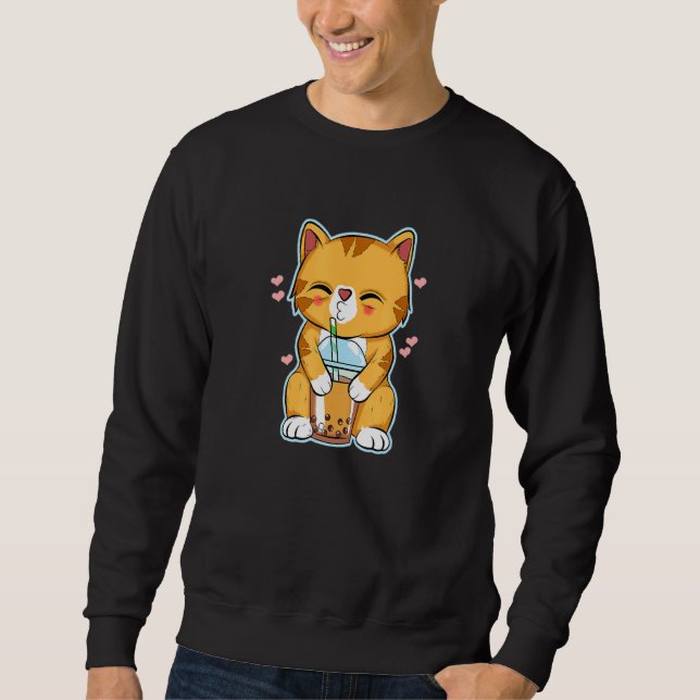 Sudadera Gato de té burbuja (Anverso)