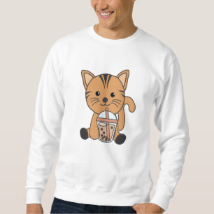 Sudadera Gato De Té De Burbuja Con Gatos De Animales Dulces