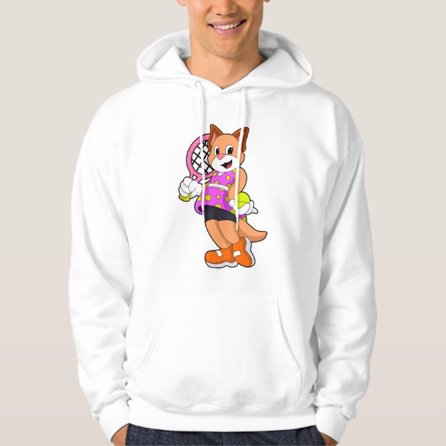 Sudadera Gato de tenis con raqueta de tenis (Anverso)