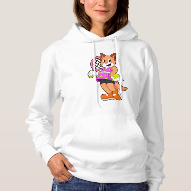 Sudadera Gato de tenis con raqueta de tenis (Anverso)