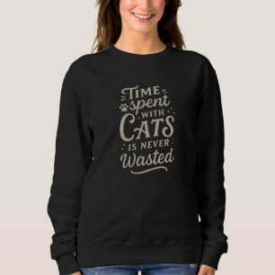 Sudadera Gato de tipografía caprichoso a mano ama el negro
